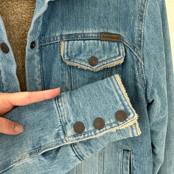 Ruff Hewn vintage denim and shearling lined jacket size Medium - Picture 4 of 11